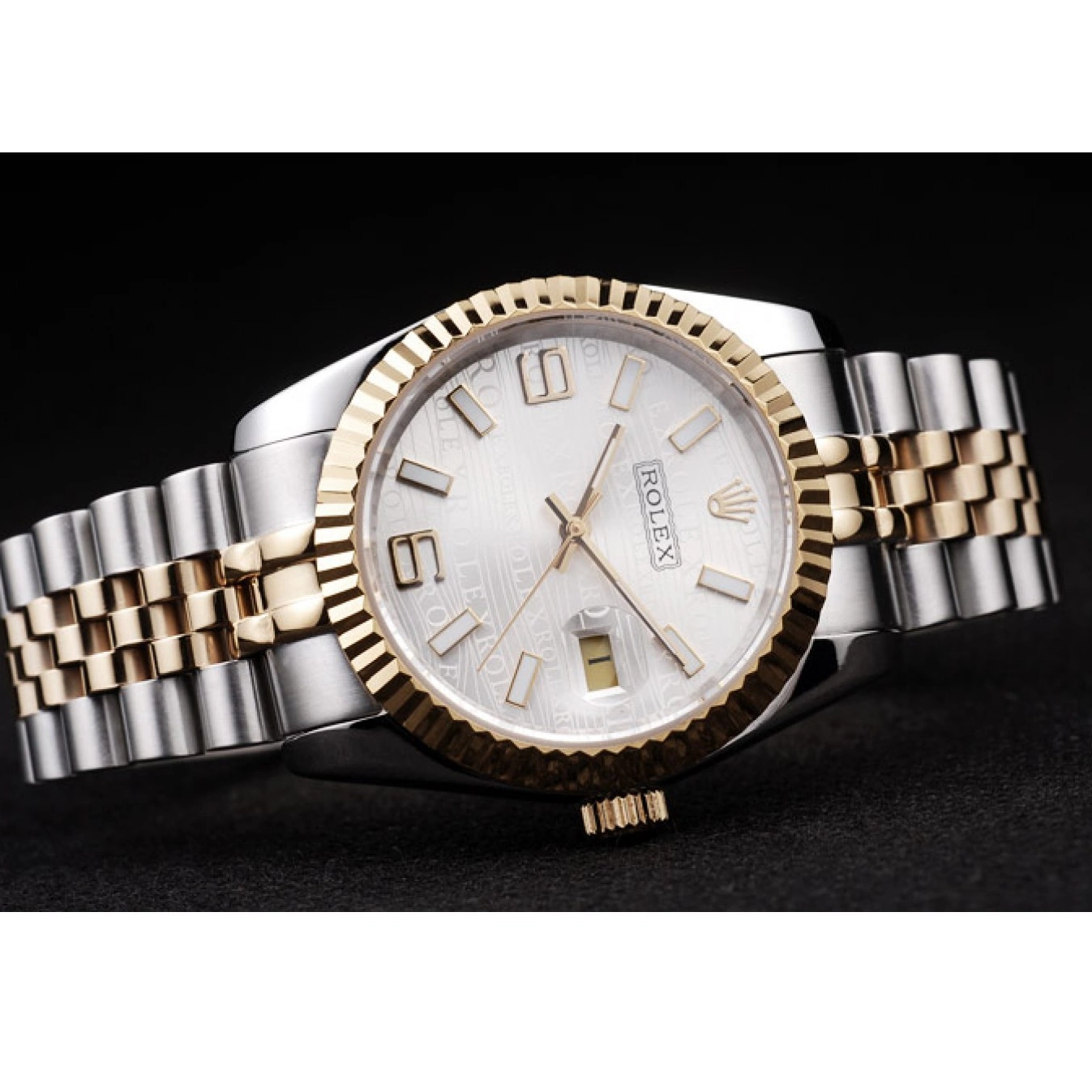 Aaa replica 98084 Dial DateJust Steel Stainless Silver Two 18k Gold Tone Plated Rolex 0514